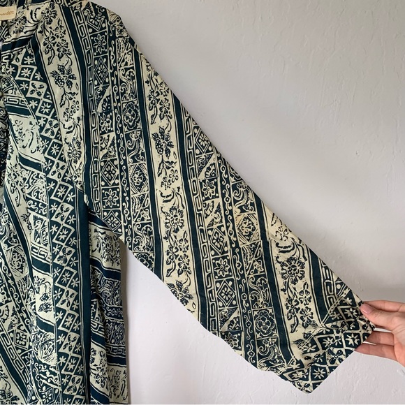 Natalie Martin Green Print Silk Midi Tunic Dress - Picture 3 of 8